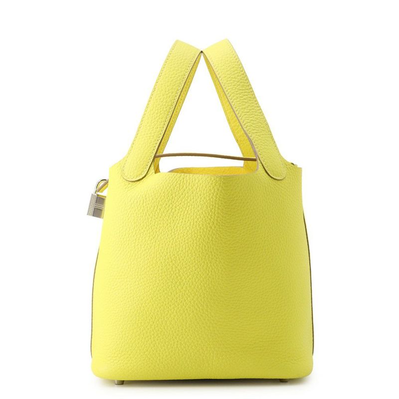 エルメス ハンドバッグ ピコタンロックPM ライム/シルバー金具 トリヨンクレマンス B刻印