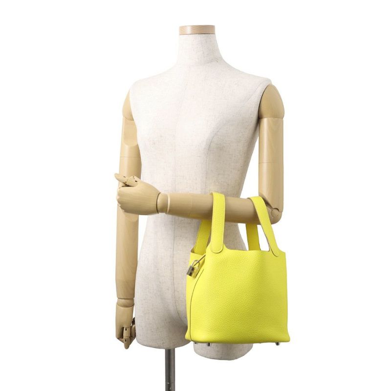 エルメス ハンドバッグ ピコタンロックPM ライム/シルバー金具 トリヨンクレマンス B刻印