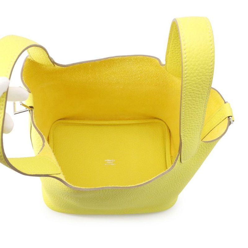 エルメス ハンドバッグ ピコタンロックPM ライム/シルバー金具 トリヨンクレマンス B刻印