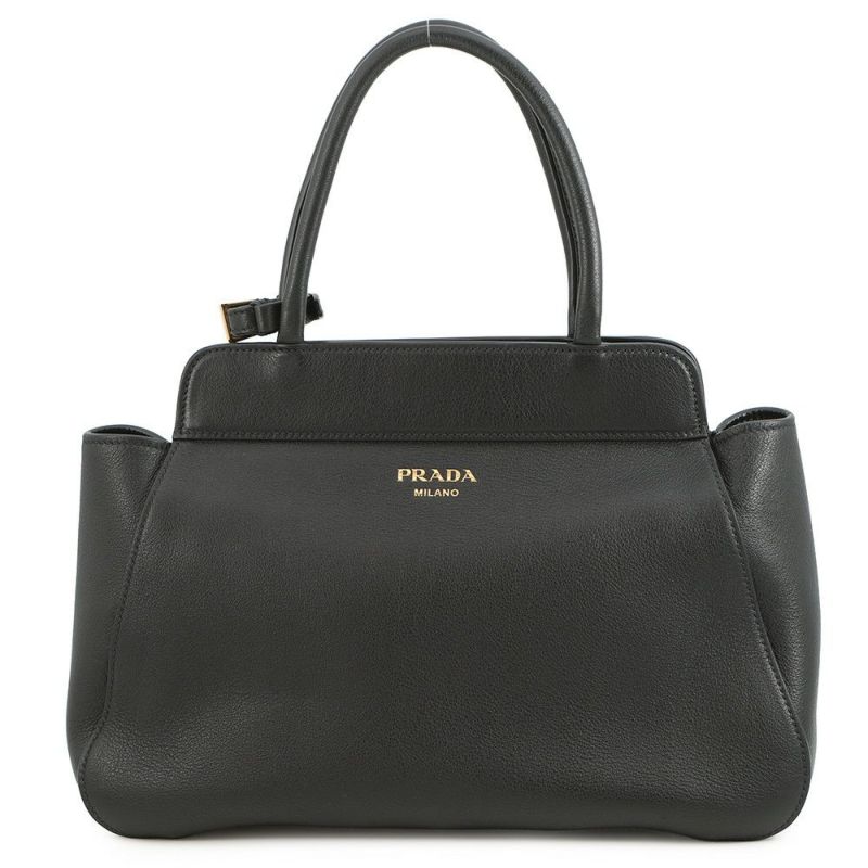 プラダ ハンドバッグ ミディアム トート レザー 1BG533 PRADA 黒