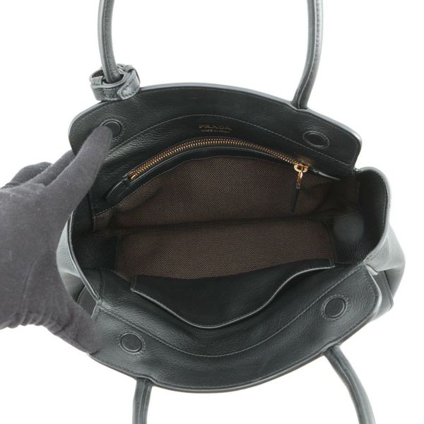 プラダ ハンドバッグ ミディアム トート レザー 1BG533 PRADA 黒