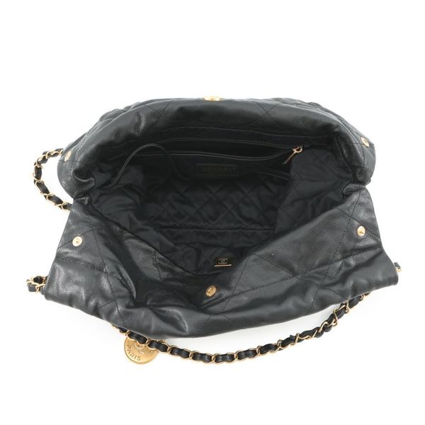 シャネル チェーンショルダーバッグ CHANEL22 スモール キャビアスキン AS3260 CHANEL ポーチ付き 黒