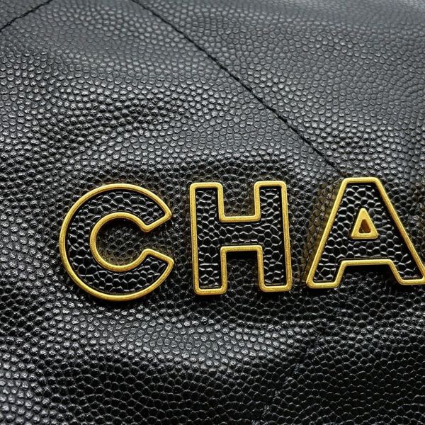 シャネル チェーンショルダーバッグ CHANEL22 スモール キャビアスキン AS3260 CHANEL ポーチ付き 黒