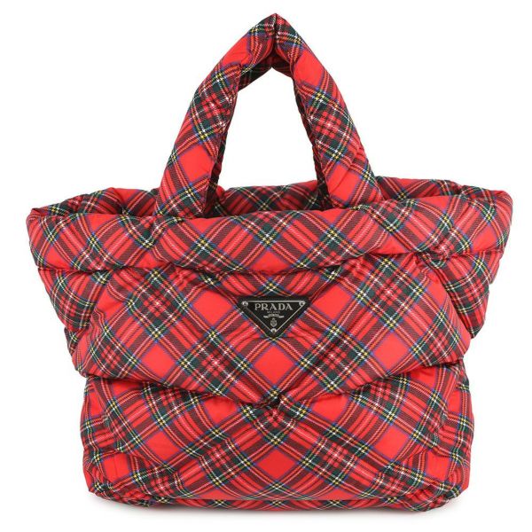 プラダ トートバッグ チェック キルティング ナイロン 2VG082 PRADA