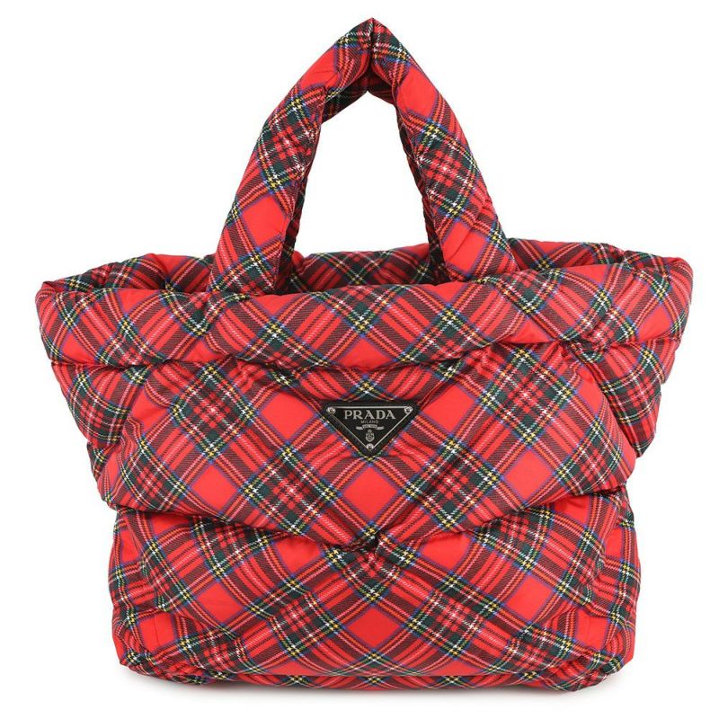 プラダ トートバッグ チェック キルティング ナイロン 2VG082 PRADA