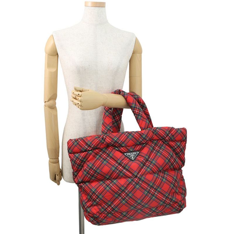 プラダ トートバッグ チェック キルティング ナイロン 2VG082 PRADA