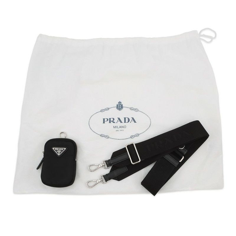 プラダ ショルダーバッグ Re-Nylon トライアングルロゴ ナイロン 2VH147 PRADA 黒