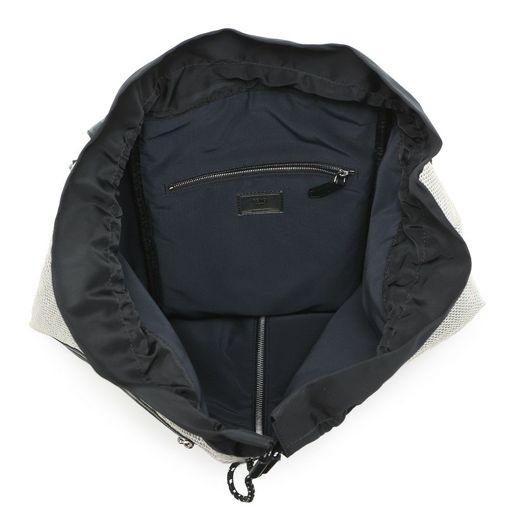 フェンディ リュック ロゴ バックパック ナイロン/メッシュ 7VA466 FENDI 黒 白