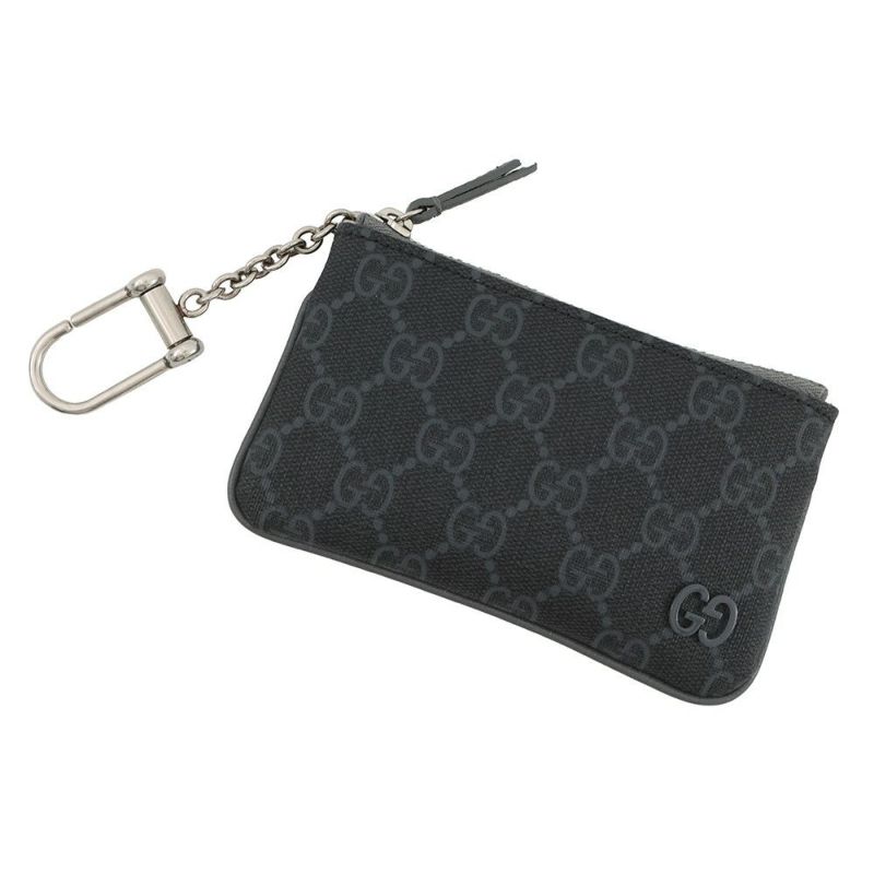 グッチ キーケース キーポーチ グレー トリム GGスプリーム/レザー 820666 GUCCI 財布 黒