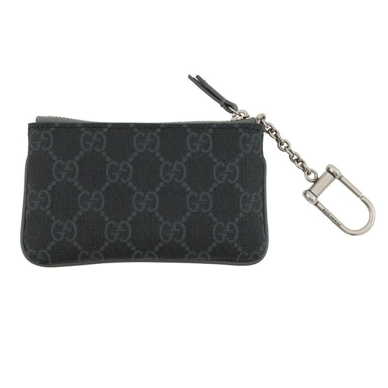 グッチ キーケース キーポーチ グレー トリム GGスプリーム/レザー 820666 GUCCI 財布 黒