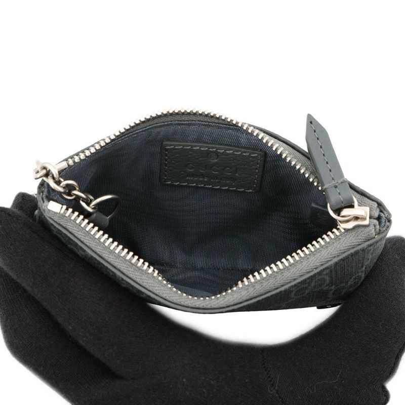 グッチ キーケース キーポーチ グレー トリム GGスプリーム/レザー 820666 GUCCI 財布 黒