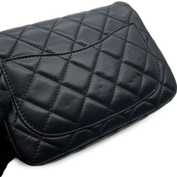 シャネル チェーンショルダーバッグ ミニ マトラッセ ココマーク ココボール ラムスキン AS1786 CHANEL 黒