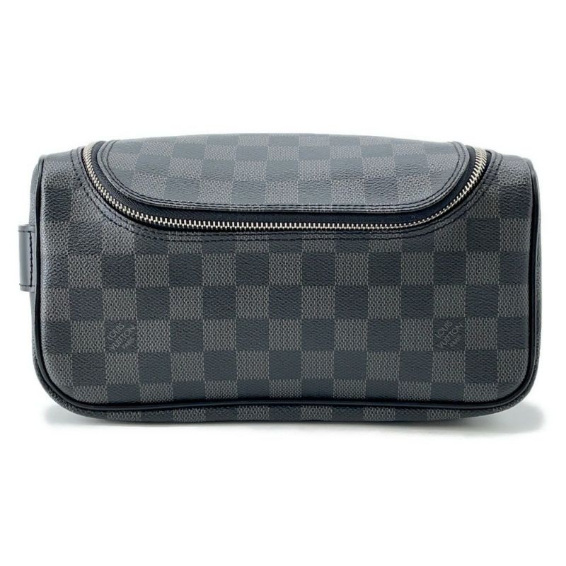 ルイヴィトン ポーチ ダミエ・グラフィット トワレ・ポーチ N47625 LOUIS VUITTON ヴィトン バッグ ブラック 黒 ノワール