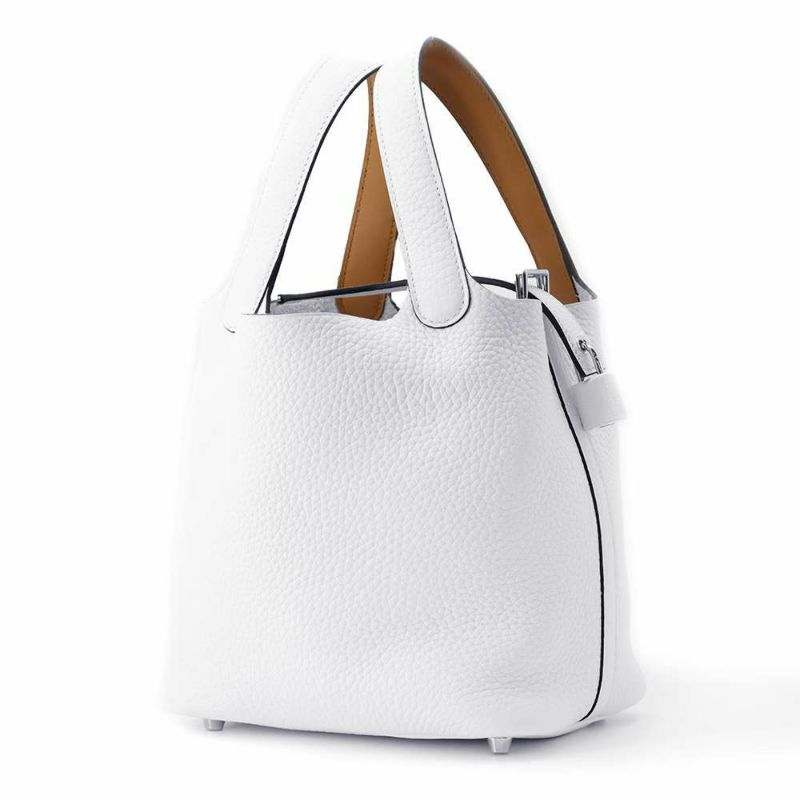 エルメス ピコタンロックPM エクラ ニューホワイト/セサミ/シルバー金具 トリヨンクレマンス/スイフト W刻印 白