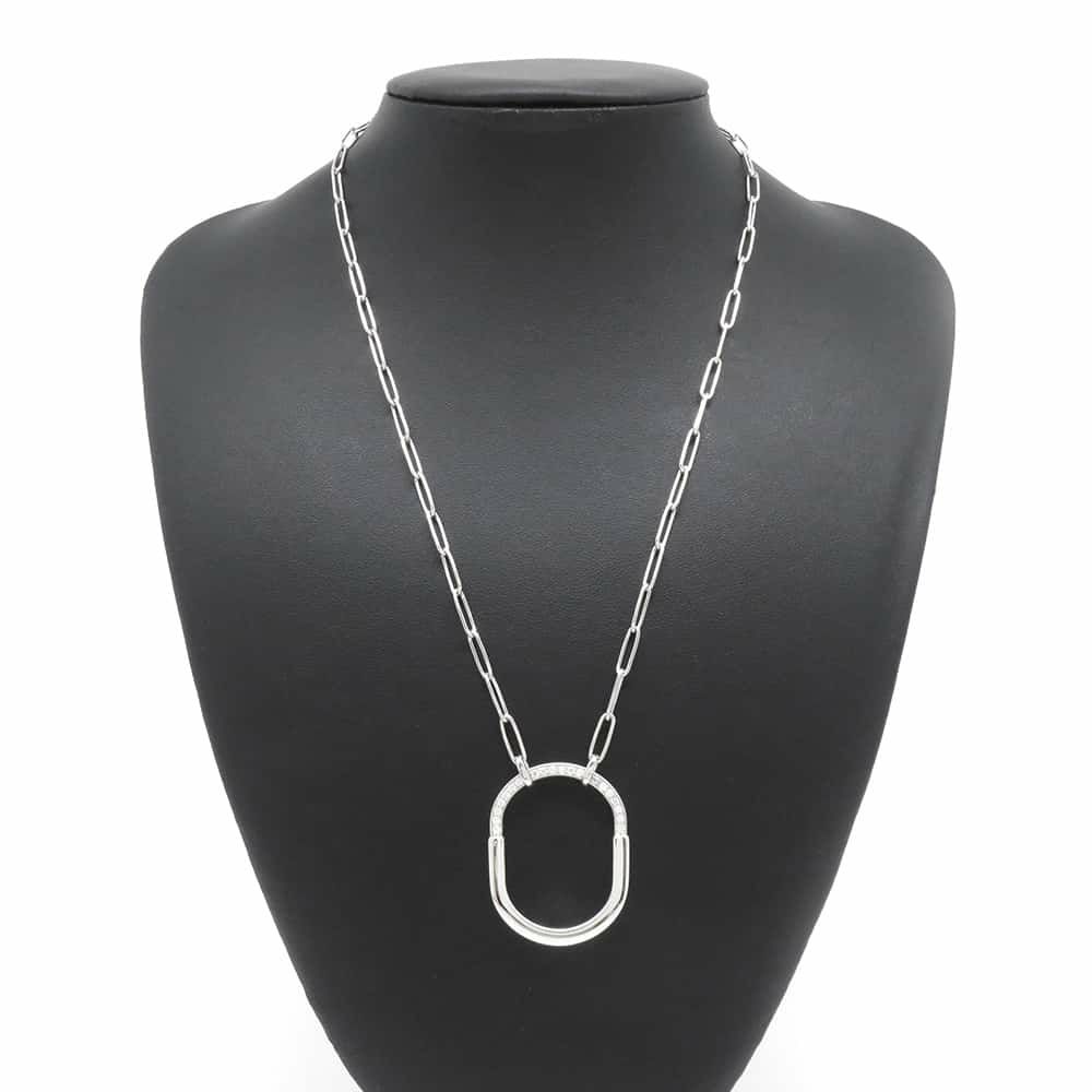 ティファニー ネックレス ティファニー ロック ペンダント ラージ ダイヤモンド 計0.43ct K18WGホワイトゴールド 72342178