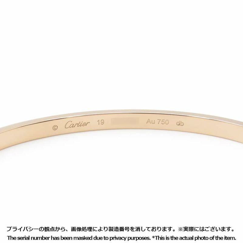 カルティエ ブレスレット ラブブレスSM K18PGピンクゴールド サイズ19 B6047319 LOVEブレスレット バングル ジュエリー