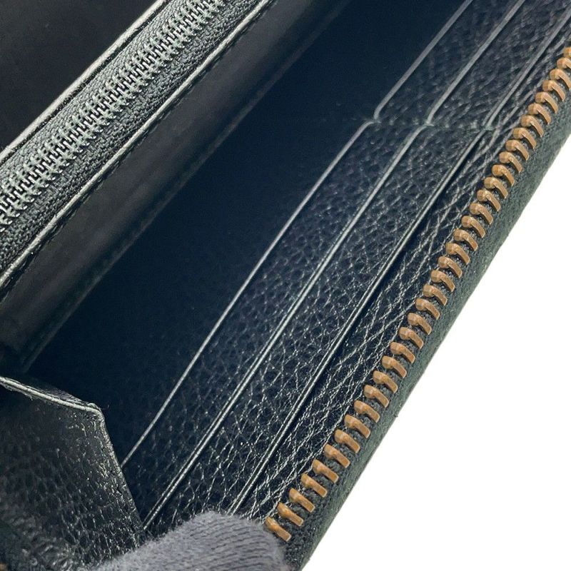 グッチ 長財布 GGマーモント ワッペンモチーフ レザー 474584 ラウンドファスナー GUCCI 財布 UFO ドラゴン 黒