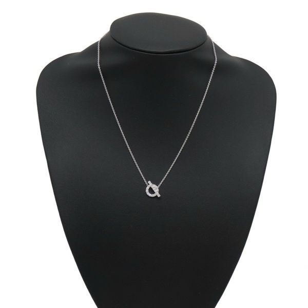 エルメス ネックレス フィネス ペンダント ダイヤモンド 17P 計0.46ct K18WGホワイトゴールド HERMES