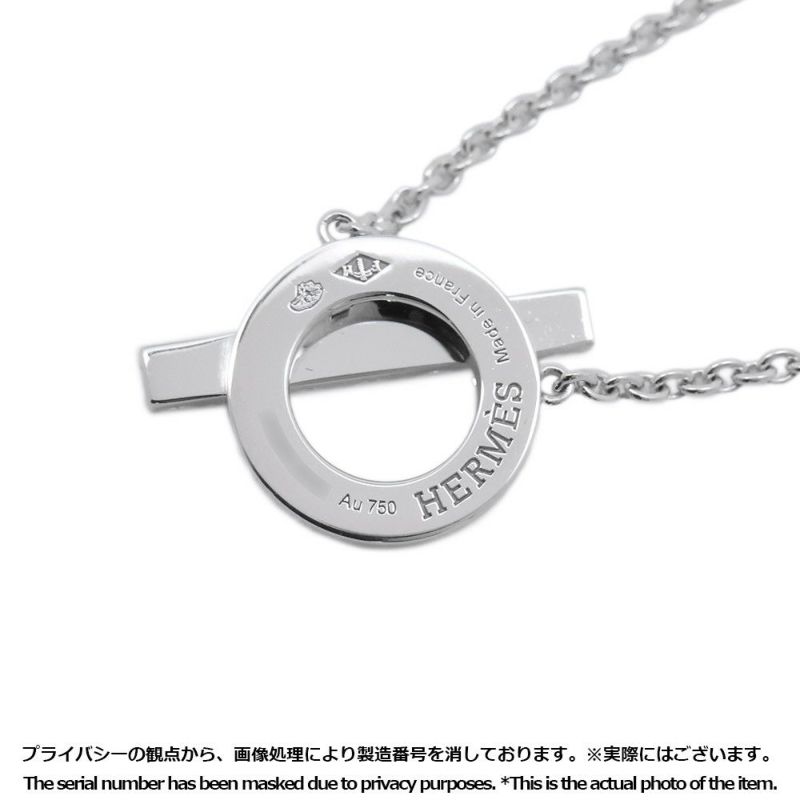 エルメス ネックレス フィネス ペンダント ダイヤモンド 17P 計0.46ct K18WGホワイトゴールド HERMES