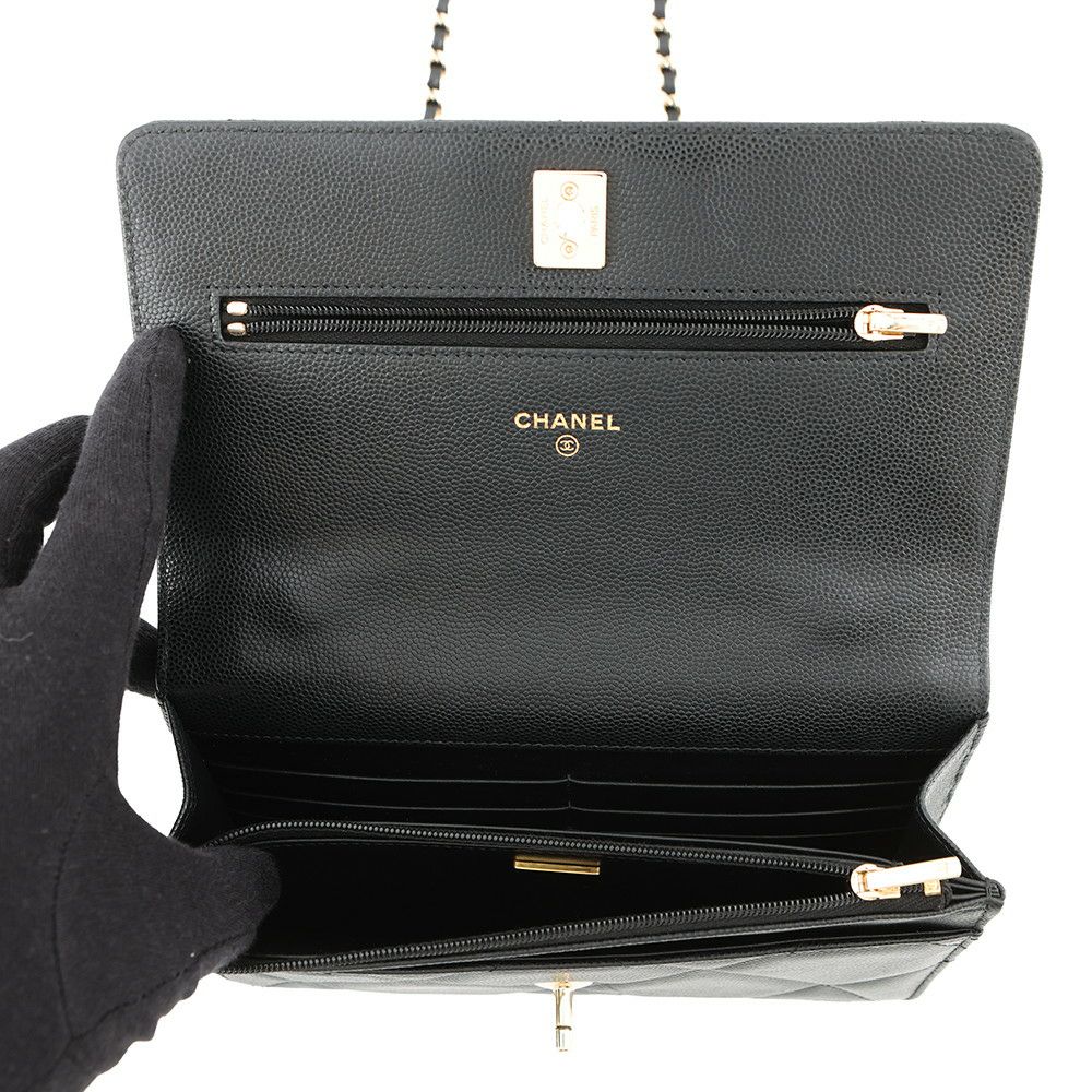 シャネル チェーンウォレット マトラッセ ココマーク AP4931 CHANEL 2025/26年秋冬 財布 黒
