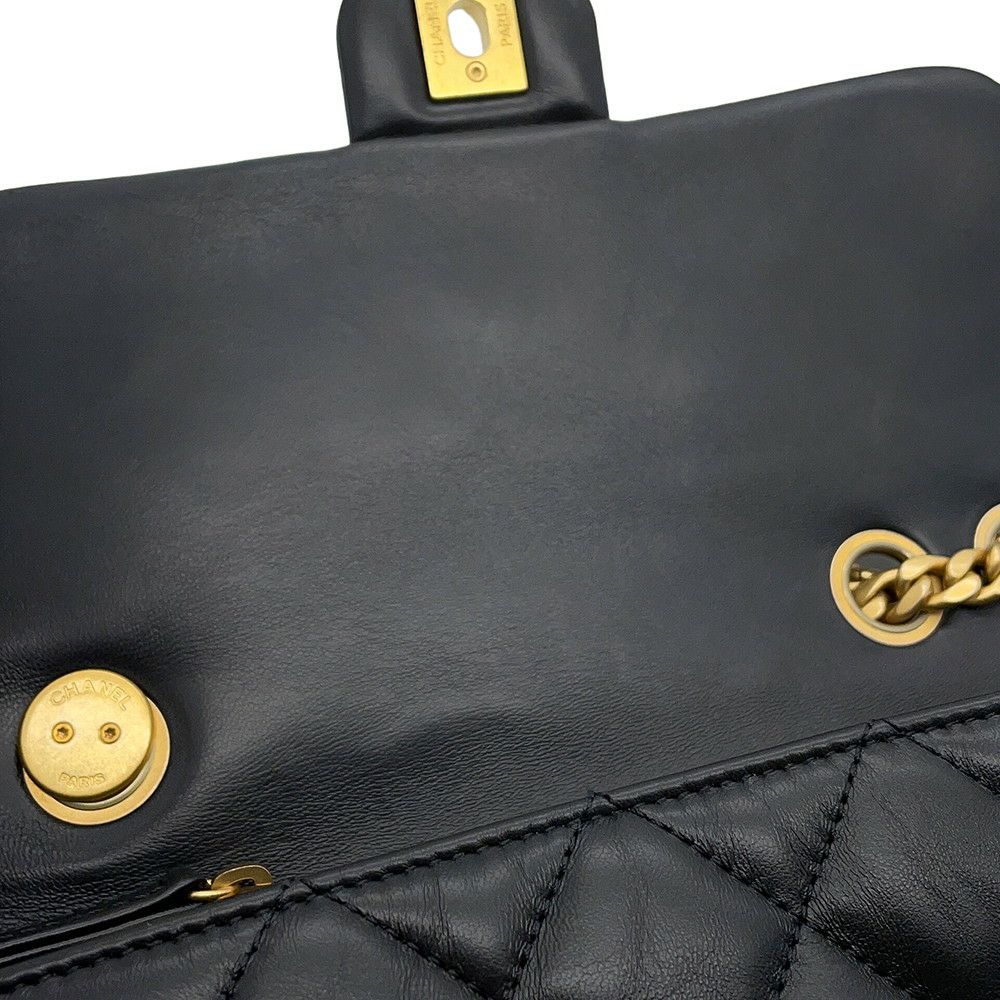 シャネル チェーンショルダーバッグ マトラッセ ココマーク ラムスキン AS3393 CHANEL 黒