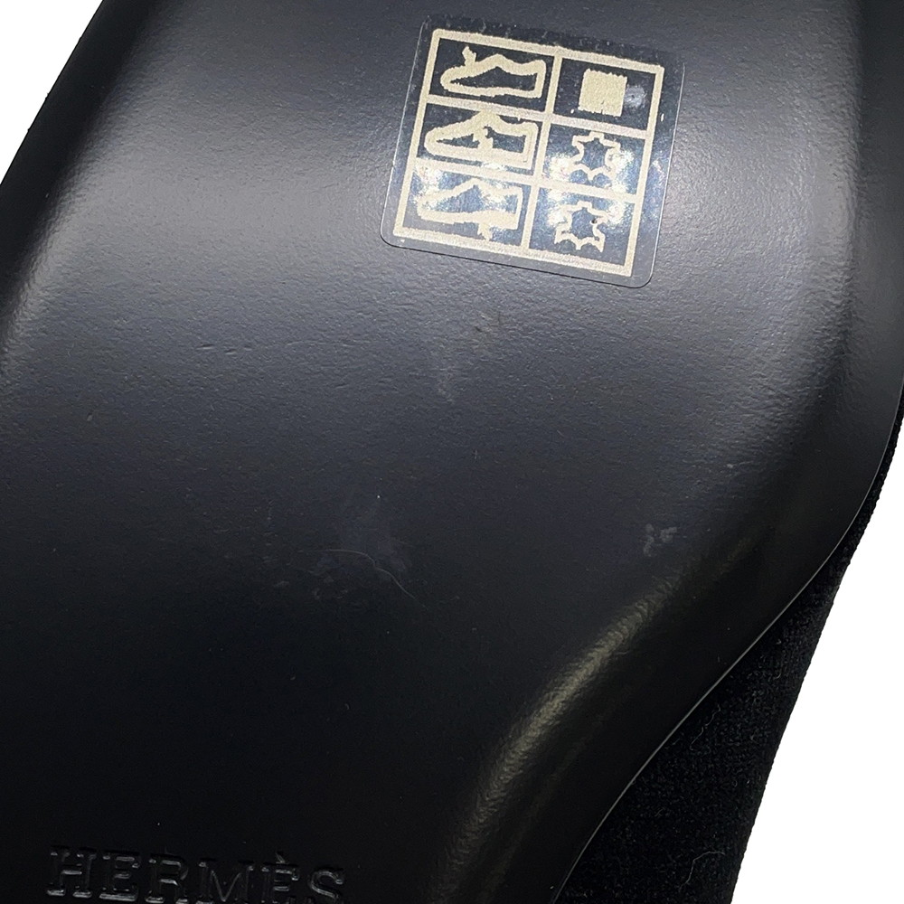 エルメス パンプス ジェーン ベロア レディースサイズ37 1/2 HERMES 靴 黒
