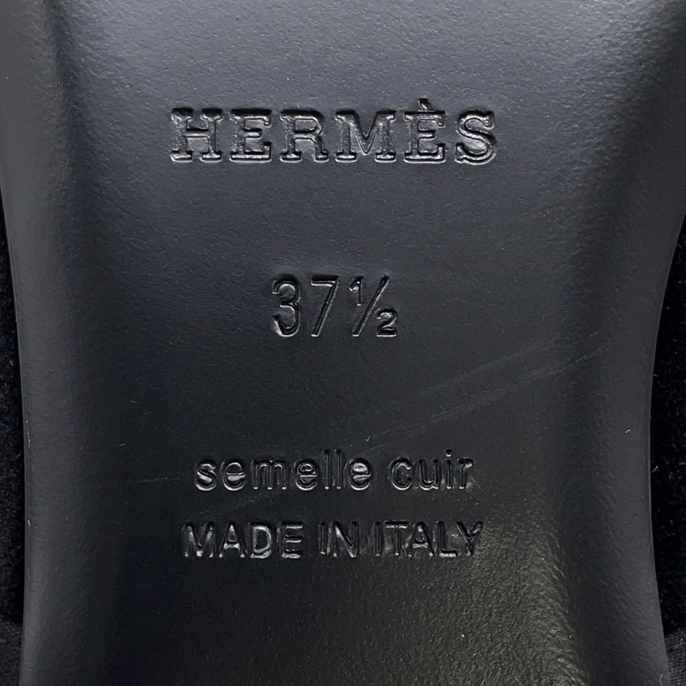 エルメス パンプス ジェーン ベロア レディースサイズ37 1/2 HERMES 靴 黒