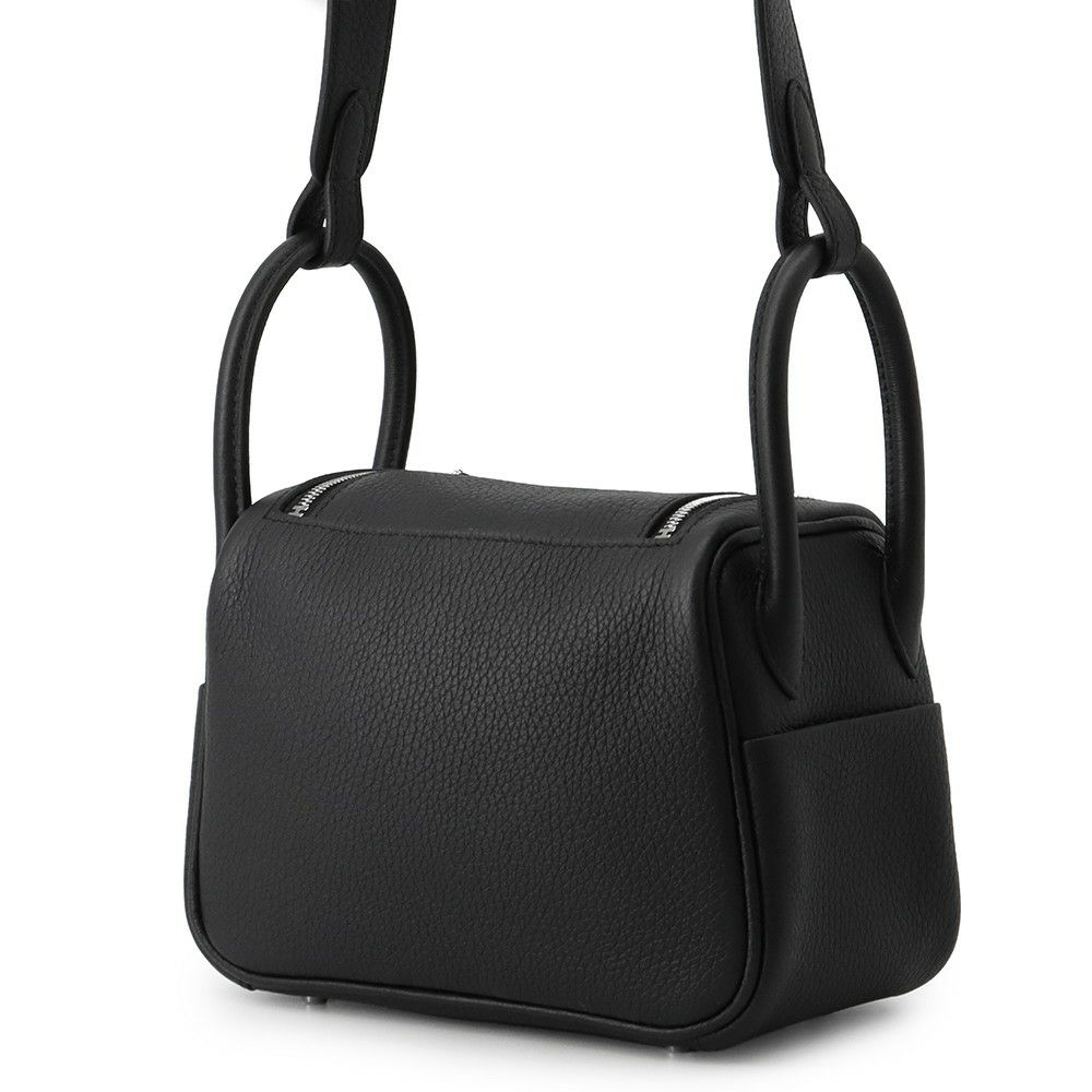 エルメス リンディ ミニ ブラック/シルバー金具 トリヨンクレマンス W刻印 2wayショルダー 黒