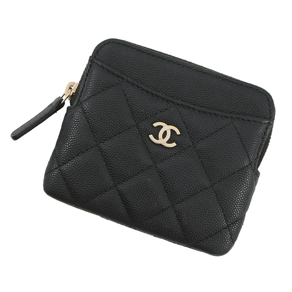 シャネル コインケース マトラッセ ココマーク キャビアスキン AP2061 CHANEL 財布 小銭入れ 黒