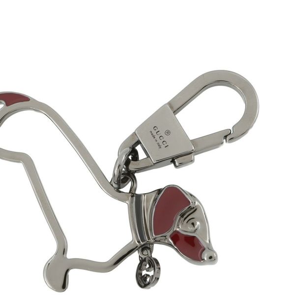 グッチ キーホルダー インターロッキングG ドッグ キーチェーン メタル 817294 GUCCI チャーム メンズ 黒