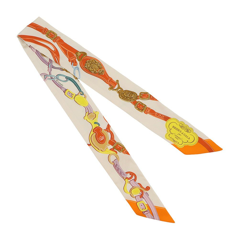 エルメス スカーフ ツイリー ブリッド・ドゥ・ガラアップリケピケ HERMES シルク 2023春夏