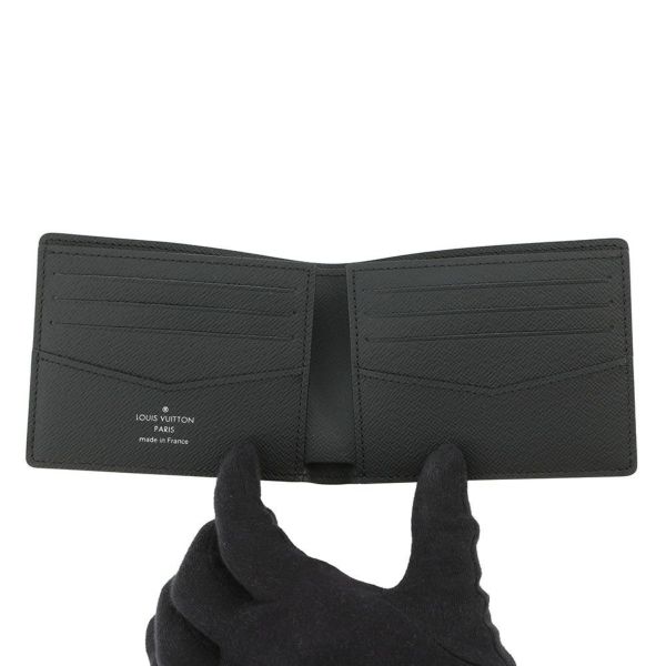 ルイヴィトン 二つ折り財布 モノグラム・エクリプス リバース ポルトフォイユ・スレンダー M80906 LOUIS VUITTON ブラック 黒