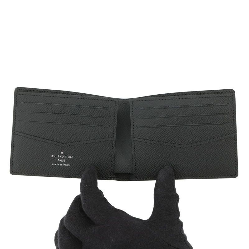 ルイヴィトン 二つ折り財布 モノグラム・エクリプス リバース ポルトフォイユ・スレンダー M80906 LOUIS VUITTON ブラック 黒