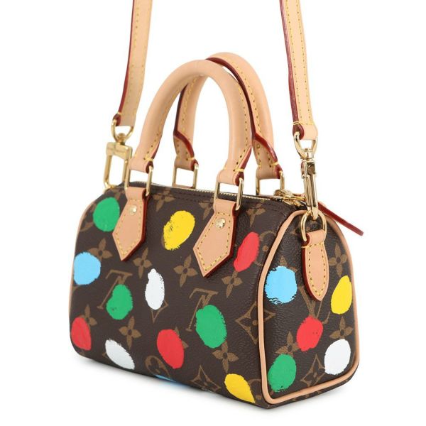 ルイヴィトン ハンドバッグ モノグラム/ペインティッド ドット LV × YK ナノ・スピーディ M81979 2way 草間彌生