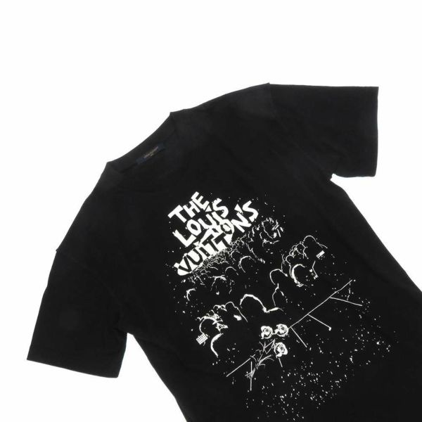 ルイヴィトン Tシャツ コットン LVコンサートプリン 1AARPC メンズサイズL LOUIS VUITTON トップス 黒