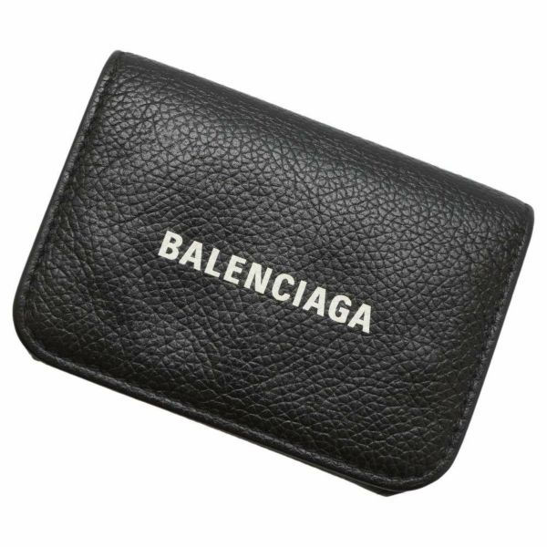 バレンシアガ 三つ折り財布 キャッシュ ミニ ウォレット 593813 BALENCIAGA  コンパクトウォレット 黒