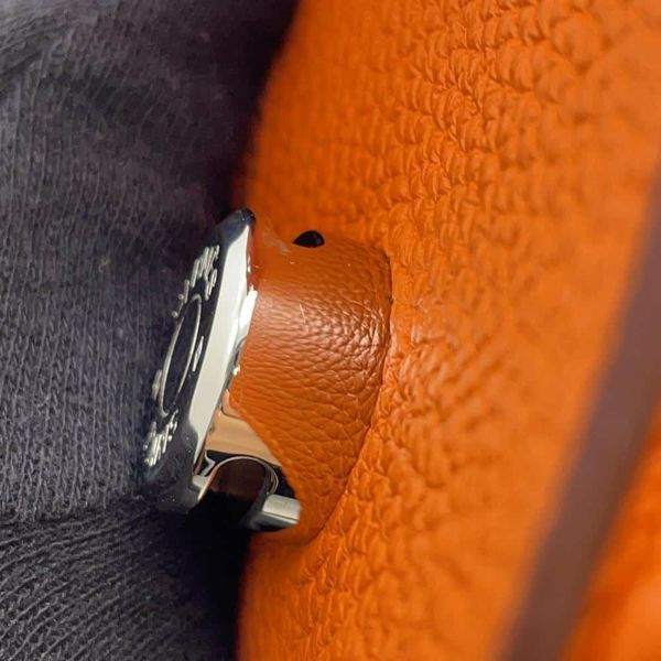 エルメス カードケース ドゴン オレンジ/シルバー金具 トゴ B刻印 HERMES 名刺入れ