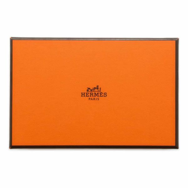 エルメス カードケース ドゴン オレンジ/シルバー金具 トゴ B刻印 HERMES 名刺入れ