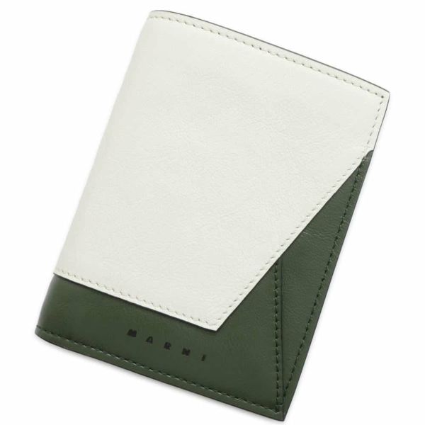 マルニ 二つ折り財布 BILLFOLD W コインパース レザー PFMI0051U0 MARNI 白 バイカラー