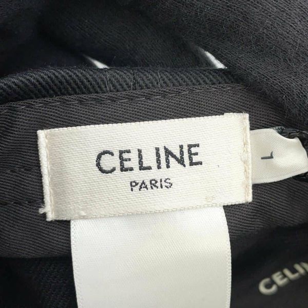 セリーヌ キャップ スパンコール ロゴ コットン サイズL 2AUW9641M CELINE 帽子 黒