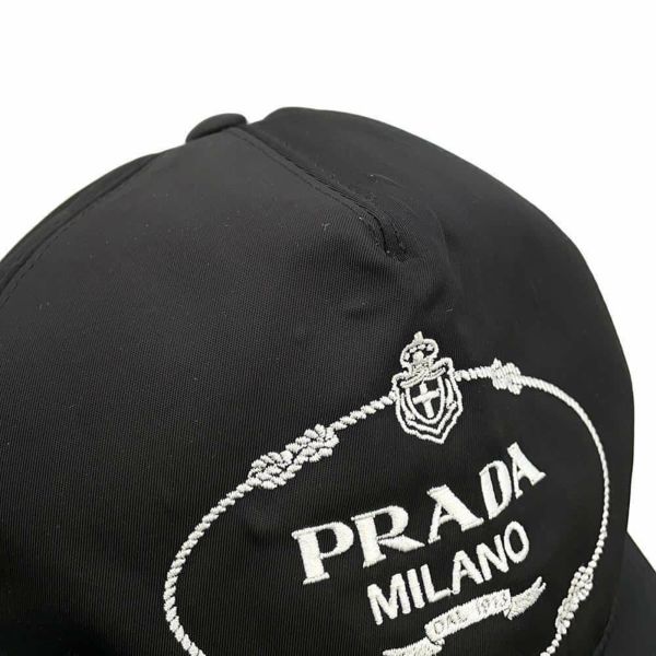 プラダ キャップ ロゴ ベースボール ナイロン サイズM 1HC179 PRADA 帽子 黒