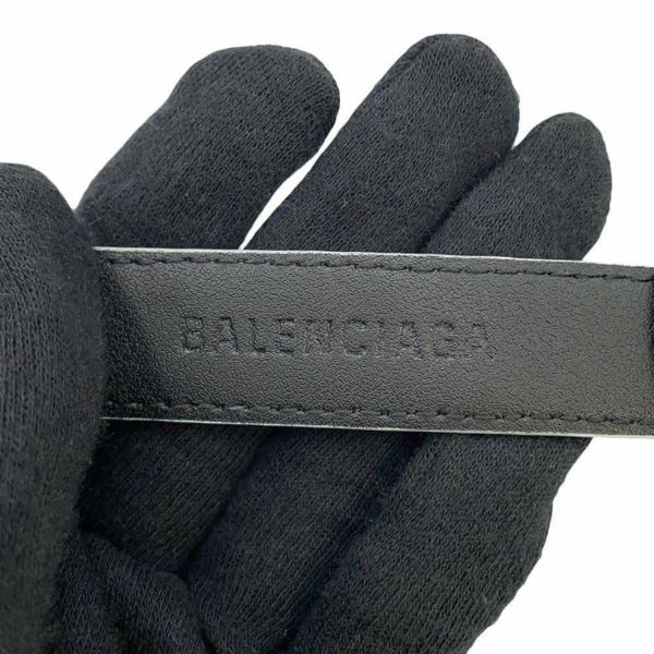 バレンシアガ ベルト BBロゴバックル クロコ型押しレザー サイズ70 673518 BALENCIAGA 白 ラインストーン