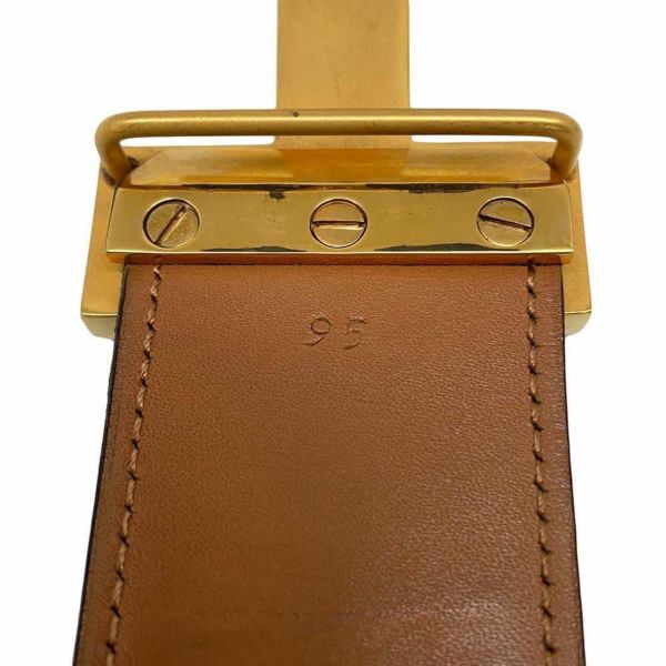 エルメス ベルト Hバックル ブラック/ゴールド金具 クロコダイル サイズ95 HERMES 黒