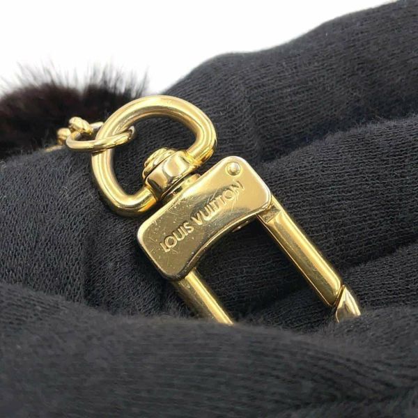 ルイヴィトン キーホルダー ポルトクレ ワイルド パンダ ファー レザー M63094 LOUIS VUITTON チャーム 黒 白 ブラック