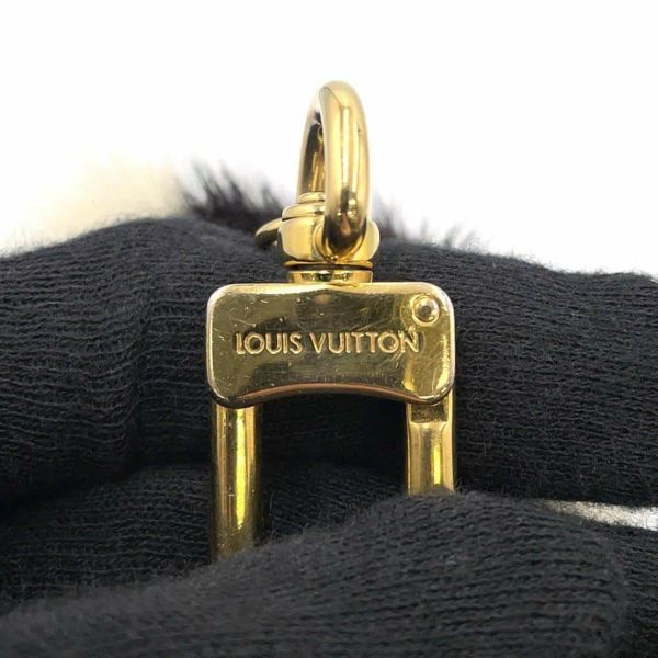 ルイヴィトン キーホルダー ポルトクレ ワイルド パンダ ファー レザー M63094 LOUIS VUITTON チャーム 黒 白 ブラック