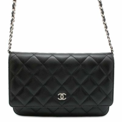 シャネル チェーンウォレット クラシック マトラッセ ココマーク キャビアスキン AP0250 CHANEL 財布 黒 安心保証 |  中古・新品ブランド販売ギャラリーレア公式通販