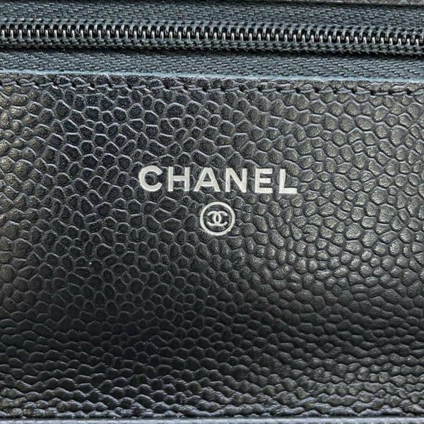 シャネル チェーンウォレット クラシック マトラッセ ココマーク キャビアスキン AP0250 CHANEL 財布 黒