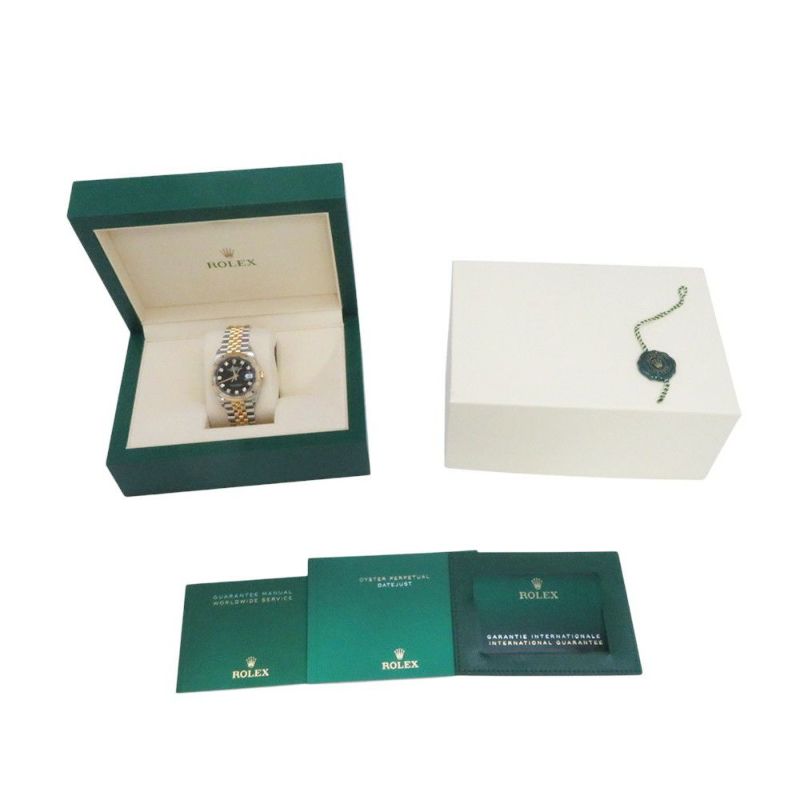 ロレックス デイトジャスト2 36 126233 ランダムシリアル ルーレット ROLEX 腕時計 黒文字盤 10Pダイヤ