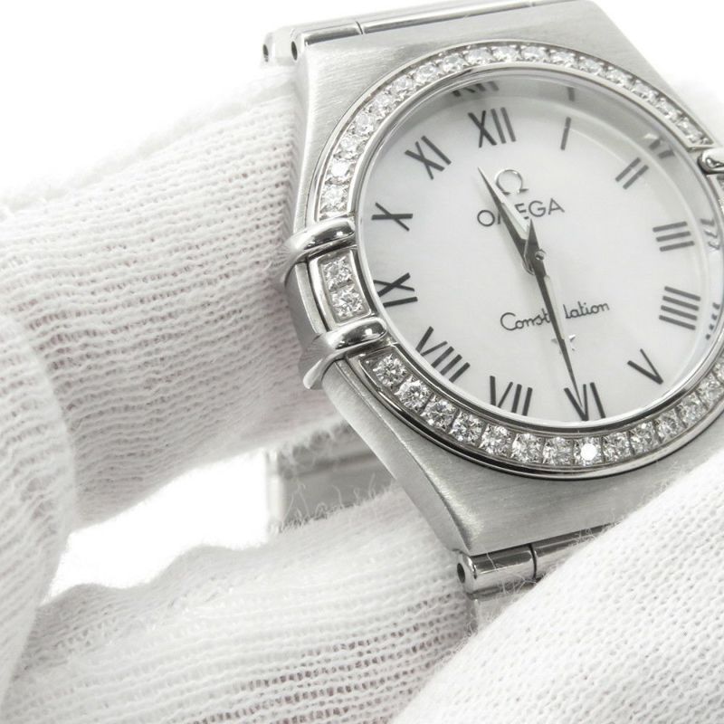 オメガ コンステレーション ダイヤベゼル 1476.61 OMEGA 腕時計 ウォッチ ホワイトシェル文字盤 クォーツ