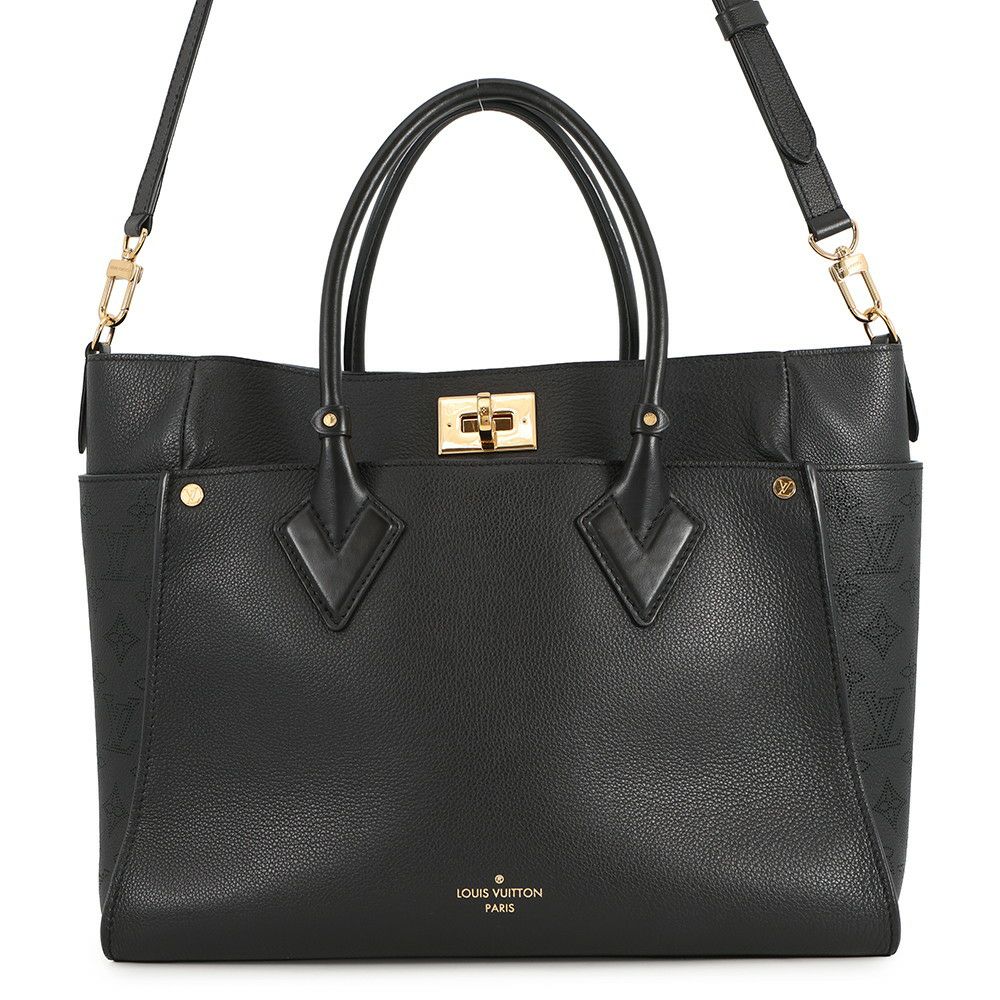 ルイヴィトン ハンドバッグ カーフレザー/モノグラム・マヒナ オンマイサイドGM M22225 LOUIS VUITTON ヴィトン 黒 ブラック